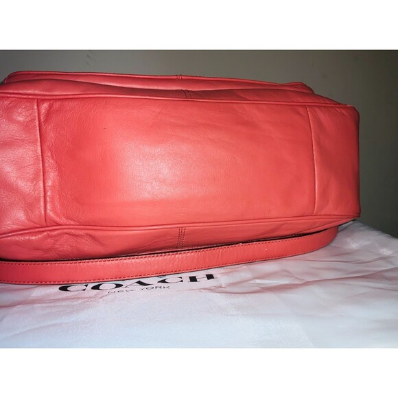 COACH Taylor Marin Handbag Pink Crossbody Salmon Leather Satchel - Picture 7 of 9